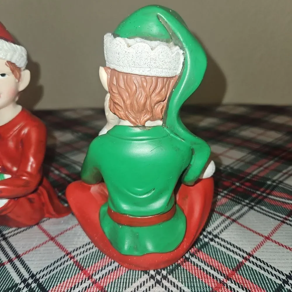 Adorable Christmas Elf Resin Figurines